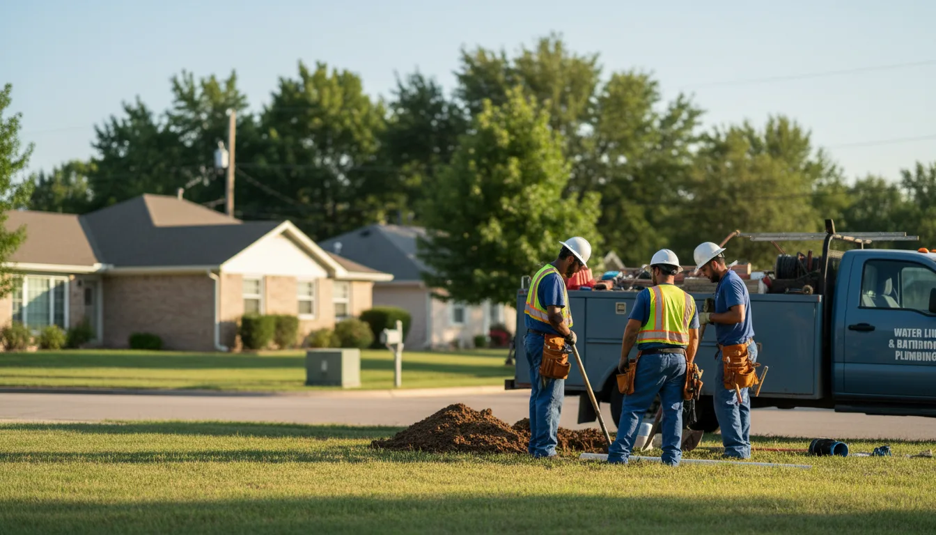 Residential water line and bathroom plumbing service in Burlington, MI